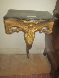 Small gilded wooden console table